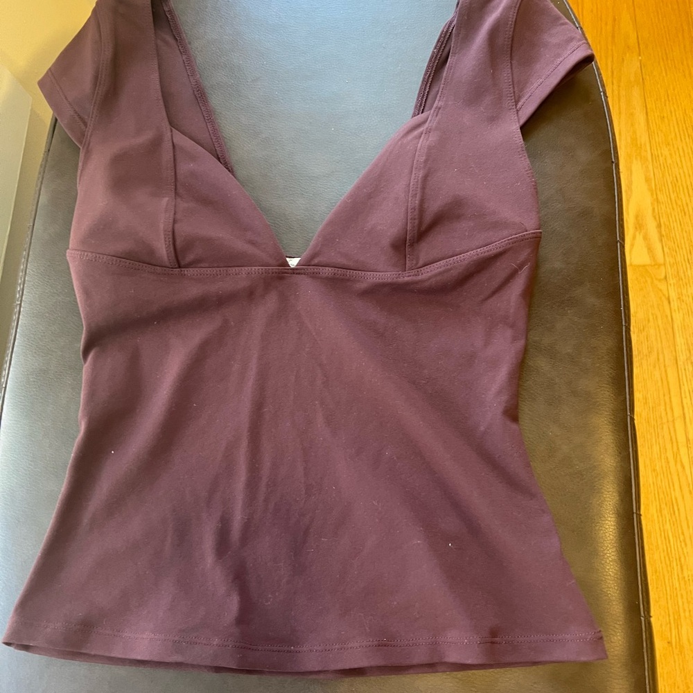 Free people chocolate brown fitted shirt